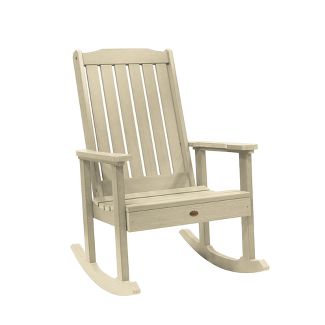 Capacity 600-Lb Semco Plastics Recycled White Outdoor Patio Rocking Chair 