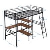 VYNXARIA Twin Size Metal Loft Bed and Built-in Desk and Shelves,Black - 4 of 4