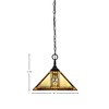 Toltec Lighting Any 1 - Light Pendant in  Matte Black with 14" Santa Cruz Art Glass Shade - 2 of 2