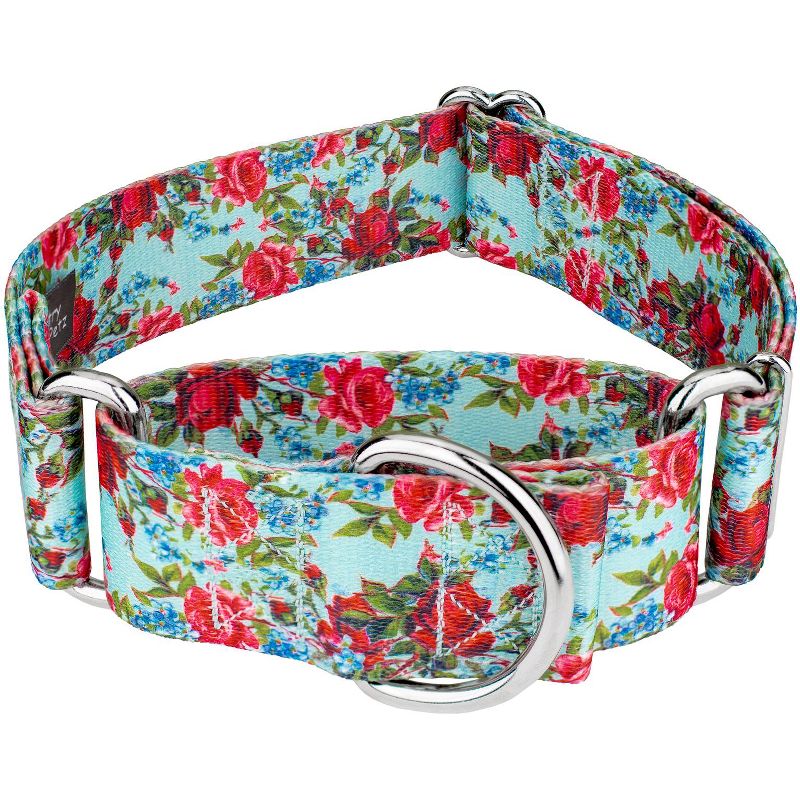 Country Brook Petz 1 1/2 Inch Vintage Roses Martingale Dog Collar, 1 of 6