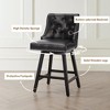 Gericco Swivel Bar Stools, 26" Faux Leather Upholstered Swivel Counter Stools with Back Set of 1, Modern Kitchen Island Stools, Black - 3 of 4