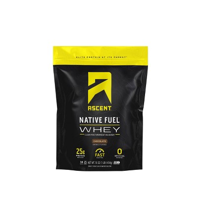 Ascent Native Fuel Whey Protein Powder - Chocolate - 1lbs