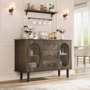 47" Buffet Cabinet, Coffee Bar Cabinet with 2 Doors and 3 Drawers, Buffet Table with Adjustable Shelves for Dining Room, Living Room - 1 of 3