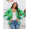 Women's Christmas Cardigan - Festive Knit Open Front Sweater with Holiday Patterns, Soft Long Sleeve Cozy Wrap for Xmas Party - 3 of 4