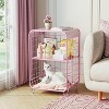 Cute Kids Pink Nightstand,Metal Side Table,3 Tier End Table with Storage,Vintage Bedside Table - 4 of 4