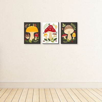 Wild Mushrooms Red and Yellow Toadstool Wall Art Set