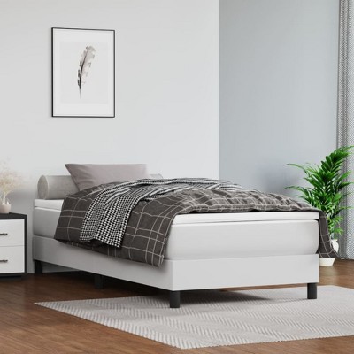 VidaXL Pocket Spring Bed Mattress White 39.4 in.x74.8 in.x7.9 in. Twin Faux Leather