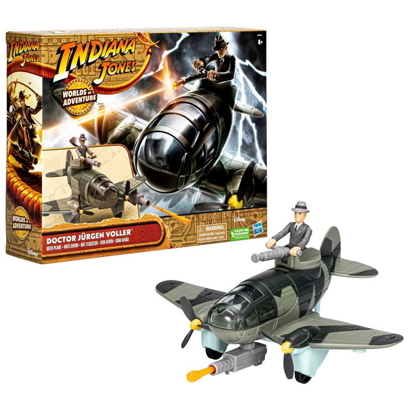 Hasbro Indiana Jones Worlds of Adventure Doctor J&#252;rgen Voller Action Figure with Plane, 4 of 13