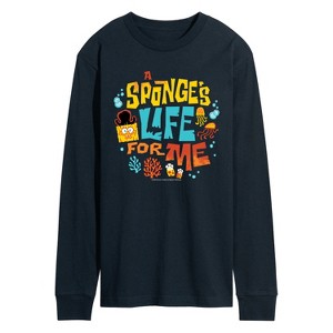 Men's - Spongebob Squarepants - Spongebob: The Search For Squarepants Sponges Life For Me Long Sleeve Graphic T-Shirt - 1 of 4