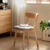 Vynxaria Set of 4 Natural Oak Dining Chairs with Upholstered Seat - 2 of 4