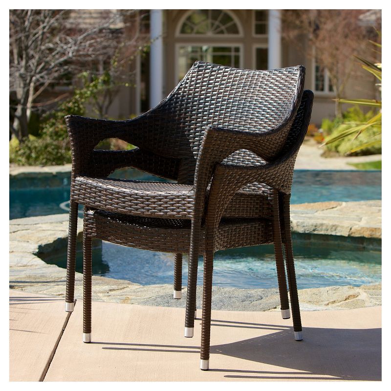 Mirage 3pc Wicker Stacking Chair Chat Set - Christopher Knight Home, 4 of 6