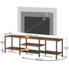 Itopfox TV Stand with Power Outlets for 75 Inch TVs, Industrial Media Console with Open Storage Shelves, Rustic Brown and Black Entertainment Center - 3 of 4