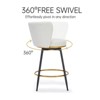 PAGED Swivel Counter and Bar Stools,Modern 360° Swivel Upholstered Counter Chairs,Chic Velvet Chairs for Kitchen,Set of 2 - 4 of 4