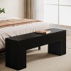 Lantine 47'' Wooden Entryway Bench, Farmhouse Entry Bench Seat, Indoor End of Bed Bench for Living Room, Bedroom, Hallway, Black - 4 of 4