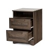 NicBex Modern Rustic Nightstand End Table with 2 Drawers and Open Shelf for Bedroom and Living Room - 4 of 4