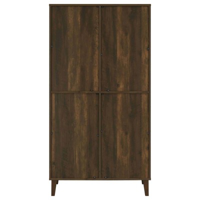 Elouise Tall Brown Wood Office Cabinet with Adjustable Shelving