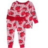 RuffleButts SoftSnooze Toddler Girls Holiday Ruffle Long Sleeve Pajama Set - 2 of 2