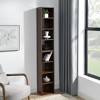 LIVAREEmlen 8-Tier Media Tower Rack,CD DVD Slim Storage Cabinet with Adjustable Shelves,Tall Narrow Bookcase Display Bookshelf for Home Office - 3 of 4