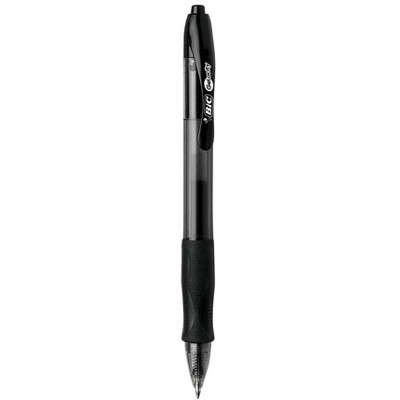 BIC Gelocity Retractable Roller Gel Pens, Medium Tip, Black, pk of 12