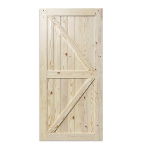 SMARTSTANDARD 80 in. Height K Shape Natural Wood Interior Barn Door (No Hardware Included) - 1 of 1