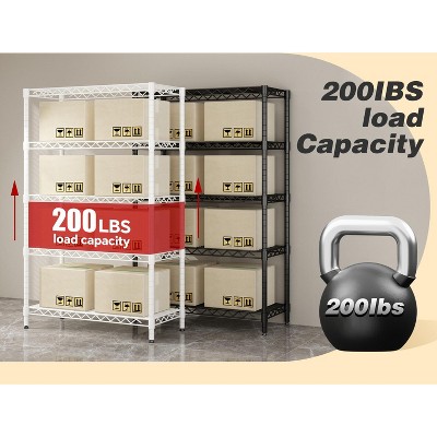 ROOMTEC 5-Tier Wire Shelving Metal Storage Rack Adjustable Shelves, Standing Garage Storage Shelf Units (71"H x 42"W x 18"D)