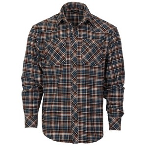 Gioberti Men's Western Brushed Flannel Plaid Checkered Shirt w/ Snap-on Button - 1 of 4