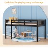JOYMOR Twin Loft Bed Low Loft Bed Frame for Little Kids Small Room/Low Ceiling Bedrrom with Guardrail and Ladder (Black) - 4 of 4