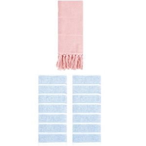 REGALWOVEN 3 Packs Striped and Solid Absorbent Soft Cotton Hand Towel for Bathroom - 1 of 4