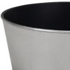 HomeRoots 10" Silver Recycled Plastic Indoor Outdoor Round Pot Planter - 3 of 3