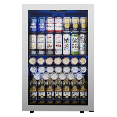 Yeego 141 Cans Beverage Cooler, Freestanding Beverage Refrigerator with Glass Door, Adjustable Shelving