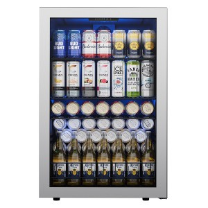 Yeego 141 Cans Beverage Cooler, Freestanding Beverage Refrigerator with Glass Door, Adjustable Shelving - 1 of 1