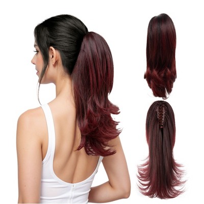 Alilang 12 Inch Claw Clip Ponytail Extension for Curly Hair Natural Looking Longer Ponytail Attachment