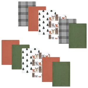 Luvable Friends Hudson Baby Flannel Burp Cloths 12pk Set - 1 of 2