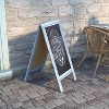 Emma and Oliver 48"x24" Rustic Vintage Double-Sided Folding Magnetic Chalkboard with 8 Chalk Markers, 10 Chalkboard Stencils and 2 Rustic Magnets - 4 of 4