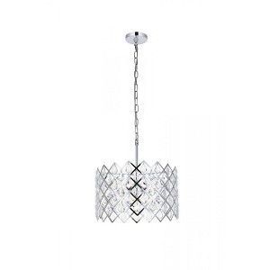 Elegant Lighting Lyla 16 inch pendant in chrome - 1 of 4