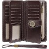 Hachikiko Leather RFID Blocking Wristlet Wallet - Large Capacity Credit Card Holder with 24 Card Slots & ID Windows - 2 of 4