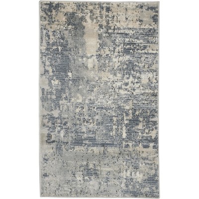 Reversible Hand-Knotted Mineral Grey and Beige Area Rug