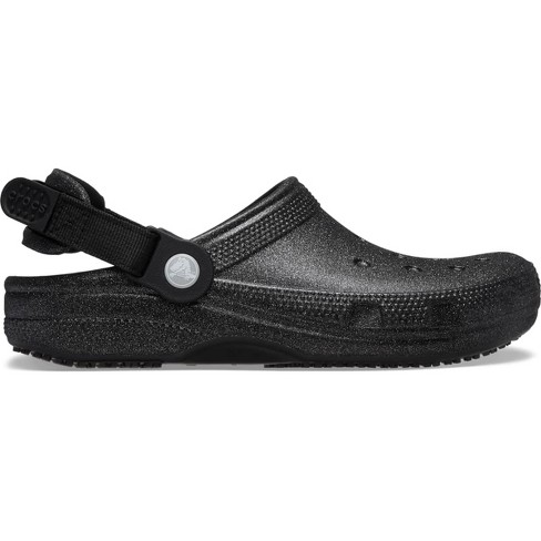 Crocs Adult Classic Work Graphic Clogs Adjustable Slip Resistant Work Shoes M12 Black Glitter Target