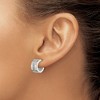 Chisel Stainless Steel Polished Cubic Zirconia 12mm Hoop Earrings - 4 of 4