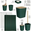 Bathroom Accessories Set Green 20PC Shower Curtain Toilet Brush Trash Can Soap Dispenser Bathroom Essentials Home Use - 2 of 4