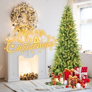 MAYEERTY 4 FT Slim Christmas Tree With 424 PE PVC Tips Space Saving Hinged Design Easy Setup Sturdy Metal Stand for Small Space - 1 of 4