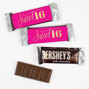 44 Pcs Bulk Sweet 16 Birthday Candy Hershey's Snack Size Chocolate Bar Party Favors (19.8 oz, Approx. 44 Pcs) - Hot Pink - 1 of 2