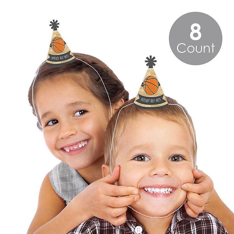 Big Dot of Happiness Nothin' but Net - Basketball - Mini Cone Baby Shower or Birthday Party Hats - Small Little Party Hats - Set of 8, 2 of 9