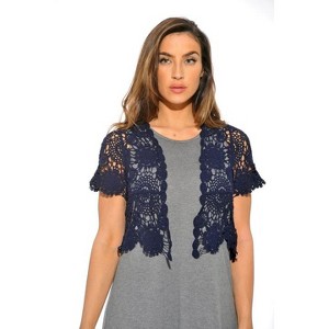 Just Love Women's Bolero Shrug - Floral Crochet Women Cardigan - 1 of 3
