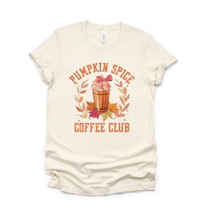 Simply Sage Market Women's Coquette Pumpkin Spice Coffee Short Sleeve Graphic Tee - 1 of 4