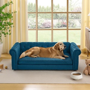 Kumasinova Extra Large Dog Bed,Modern Dog Couch with Linen Fabric,Elevated Dog Bed for Giant Breeds,Orthopedic Pet Bed up to 130 lbs - 1 of 4