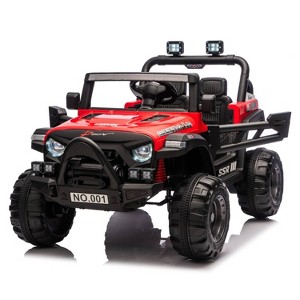 Jojoka 12V Kids Ride-On Truck Car, Battery Powered Vehicles with Remote, Bluetooth Music, LED Lights, Spring Suspension - 1 of 2