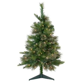 Northlight 3' Pre-Lit Kingston Cashmere Pine Full Artificial Christmas Tree, Clear Lights
