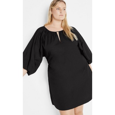 Women's Plus Size Mini Jamie Dress - black | CITY CHIC