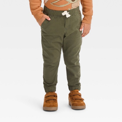 Toddler Boys' Woven Jogger Pants - Cat & Jack™ Olive Green 5T